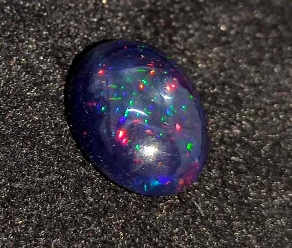 Opal- 100% Natural Black Ethiopian Opal- Oval Welo Fire Cabochon- Loose Gemstone- 3.80 Carat- Size-11x14x5.5mm- For Making Jewelry