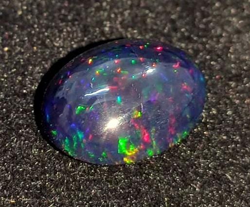 Opal- 100% Natural Black Ethiopian Opal- Oval Welo Fire Cabochon- Loose Gemstone- 3.80 Carat- Size-11x14x5.5mm- For Making Jewelry