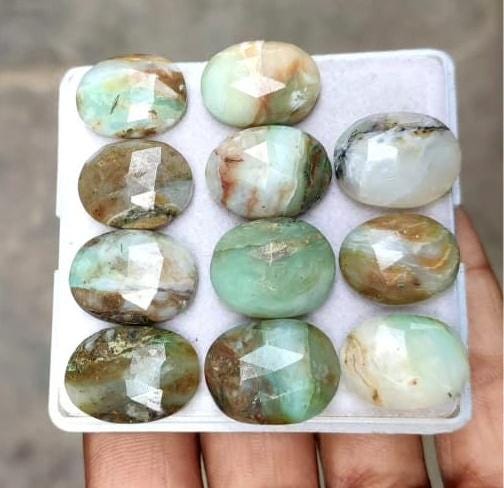 Peru Opal, Natural Peruvian Opal, Oval Rose Cut Free Forms Gemstone Lot, 108.50 Carat, Size-20x15x5.5mm To 18x14x5mm, For Jewelry Making,