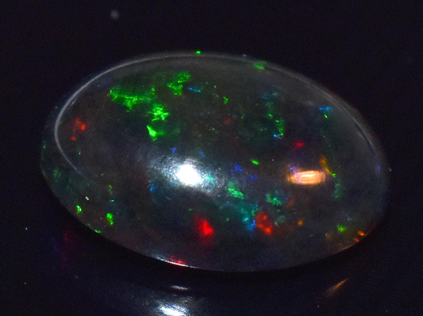 100% Natural Black Opal, Ethiopian Welo Fire Opal, Oval Cabochon Loose Gemstone, 2.25 Carat, Size-9.5x12x4.5mm, For Jewelry Making,