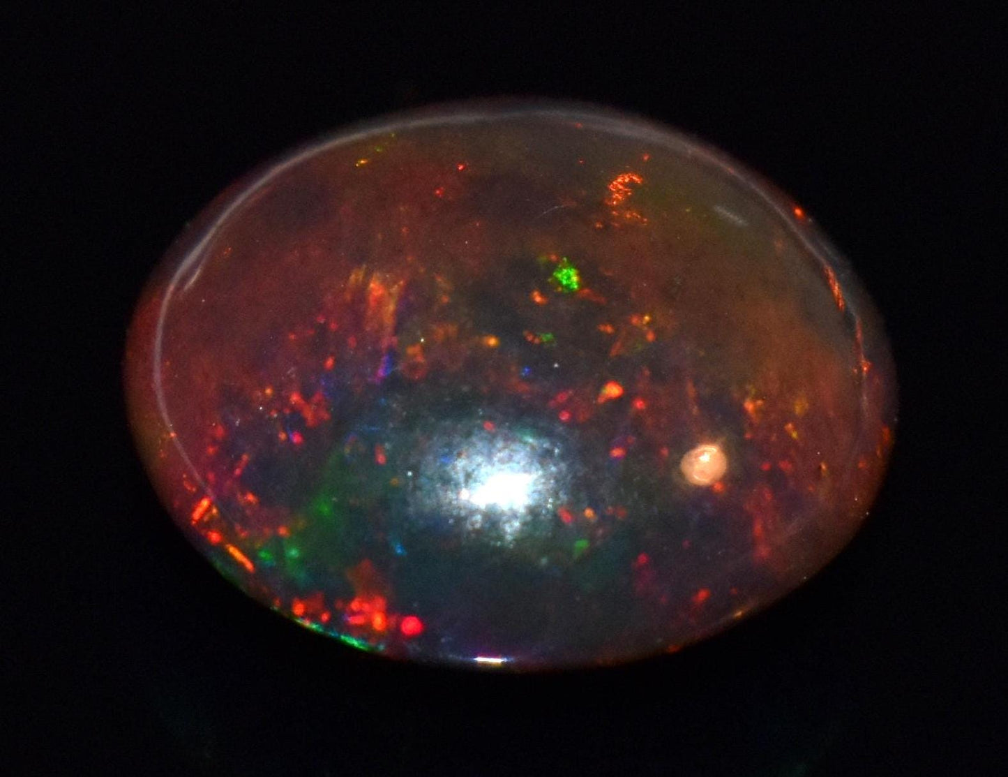 100% Natural Black Opal, Ethiopian Welo Fire Opal, Round Cabochon Loose Gemstone, 3.50 Carat, Size-12x12x5.5mm, For Jewelry Making,