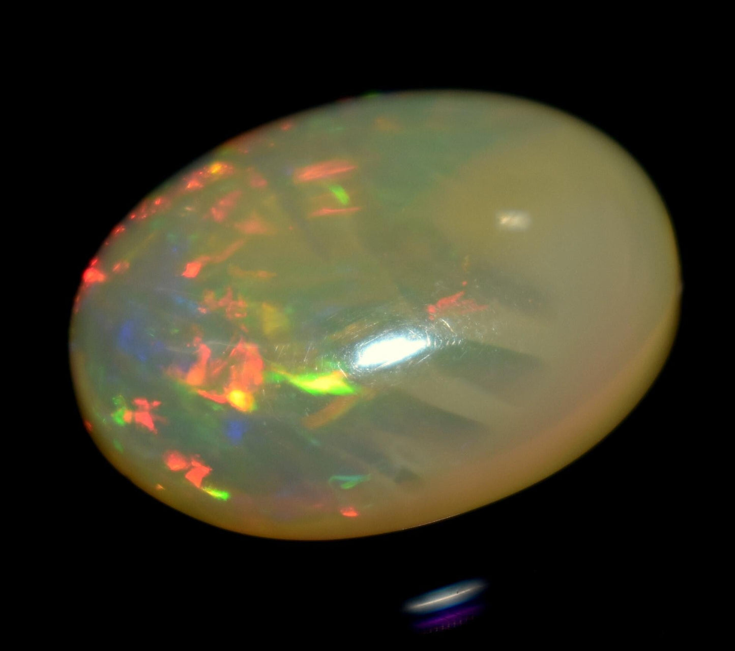 Opal, 100% Natural Ethiopian Opal, Oval Welo Fire Cabochon Gemstone, 5.60 Ct, Size-12x16x6mm, For Jewelry Making,