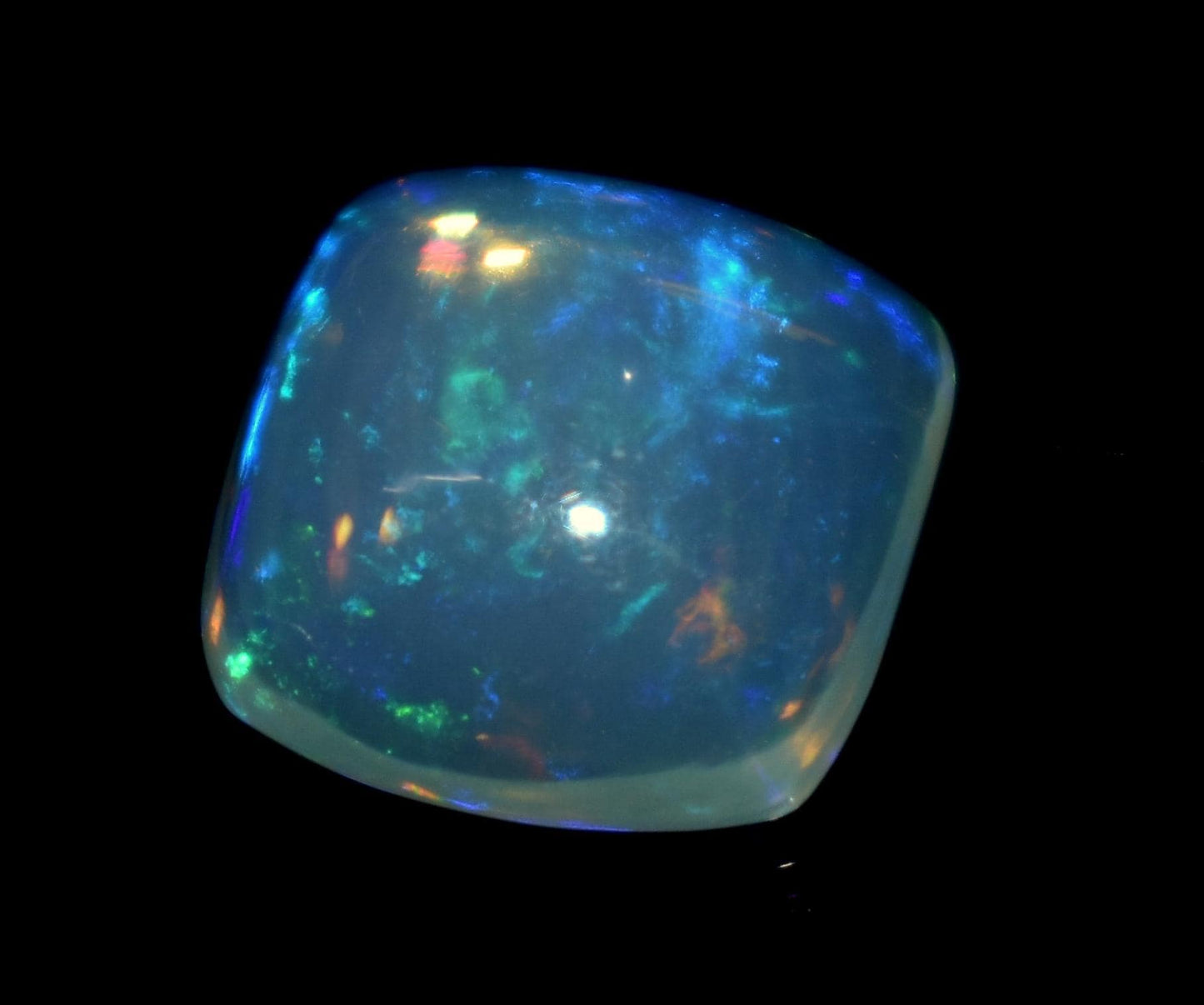 Opal, 100% Natural Ethiopian Opal, Square Welo Fire Cabochon Loose Gemstone, 2.70 Carat, Size-10.5x11x5mm, For Jewelry Making, Piece-1