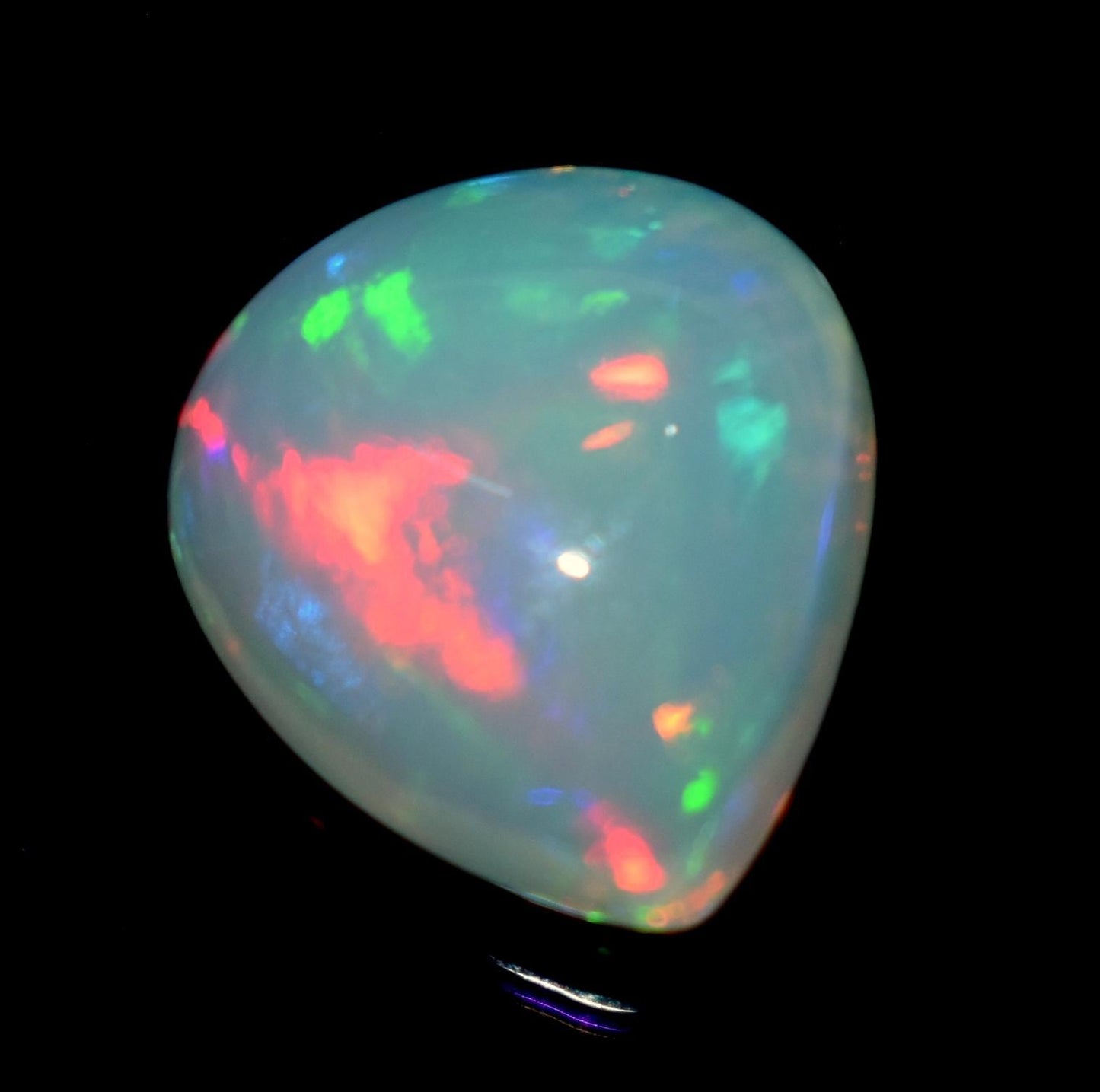 100% Natural Ethiopian Opal, Pear Welo Fire Cabochon Loose Gemstone, 4.20 Carat, Size-12x13.5x6.5mm, For Jewelry Making, Piece-1