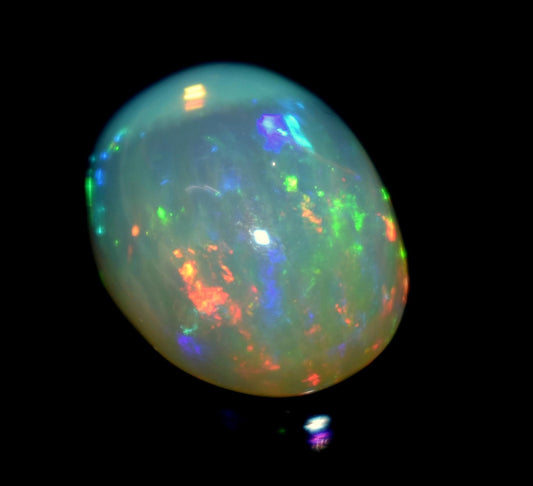 AAA+ Top Grade, Natural Ethiopian Opal, Oval Welo Fire Cabochon Loose Gemstone, 5.70 Carat, Size-11x15x7mm, For Jewelry Making, Piece-1