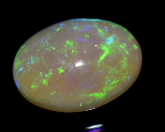 Top Grade, Natural Ethiopian Opal, Oval Welo Fire Cabochon Loose Gemstone, 7.70 Carat, Size-13x16.5x7.5mm, For Jewelry Making, Piece-1