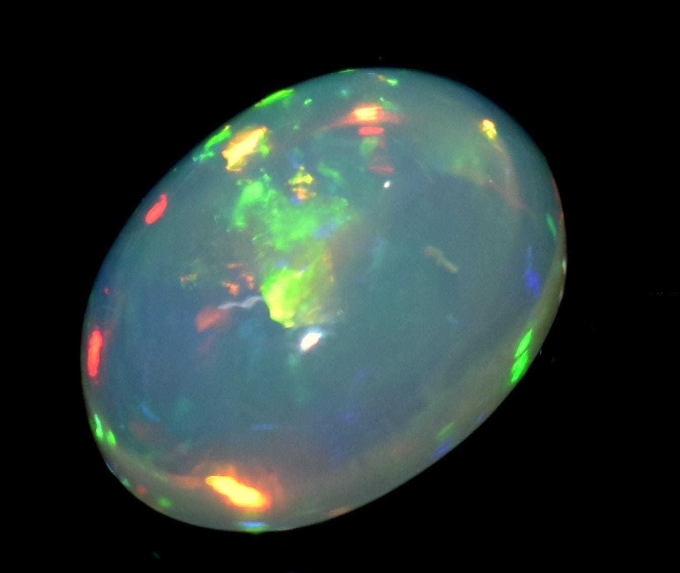 Ethiopian Opal, Oval Welo Fire Cabochon Loose Gemstone, 3.50 Carat, Size-10x13x5.5mm,