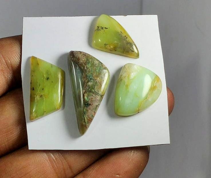 100% Natural Peruvian Opal, Flat Backs Cabochons Gemstone Lot, 43.20 Carat, Size-28x13x6mm To 18x12x4mm, For Jewelry Making, Piece-4