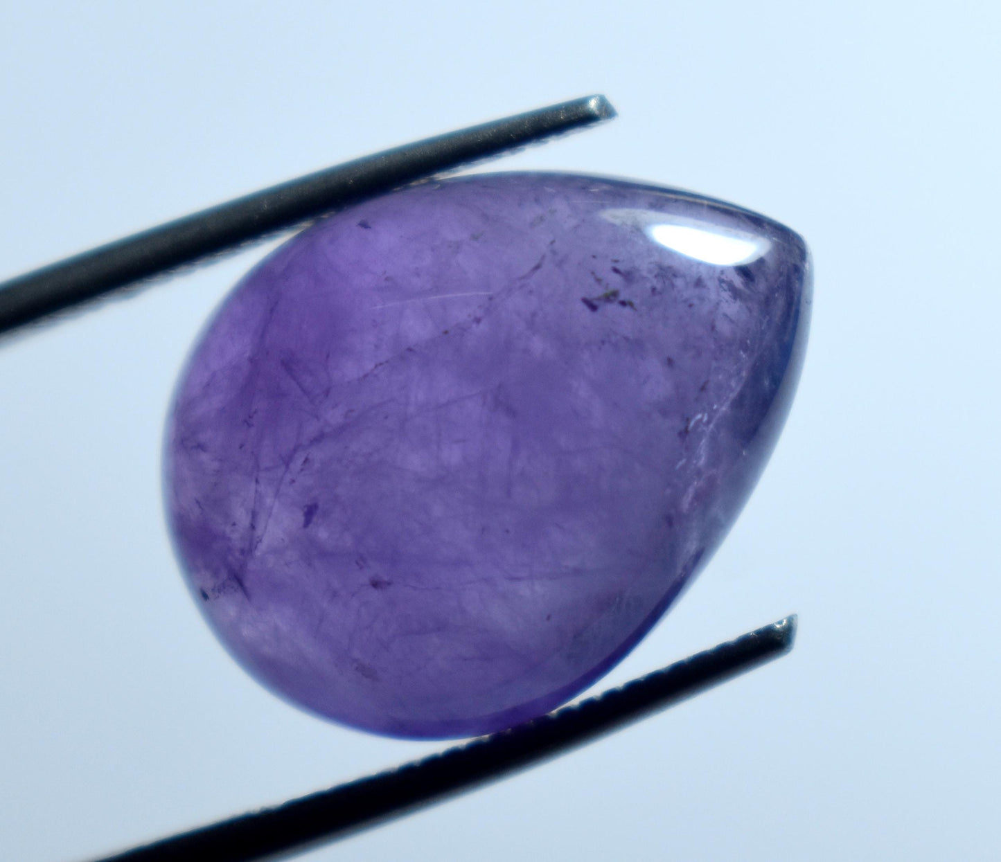 Amethyst, 100% Natural Purple Amethyst, Pear Smoothies Cabochon Loose Gemstone, 11.40 Carat, Size-13.5x18x7mm, For Jewelry Making,