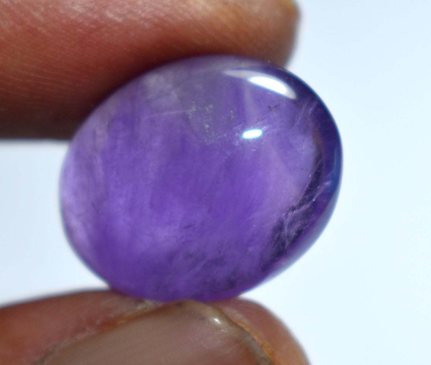 100% Natural Purple Amethyst, Oval Smoothies Cabochon Loose Gemstone, 17.80 Carat, Size-10x16x8mm, For Jewelry Making,