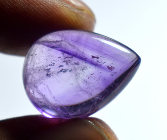 Amethyst, Pear Smoothies Cabochon Loose Gemstone, 17.40 Carat, Size-18x21x8mm,