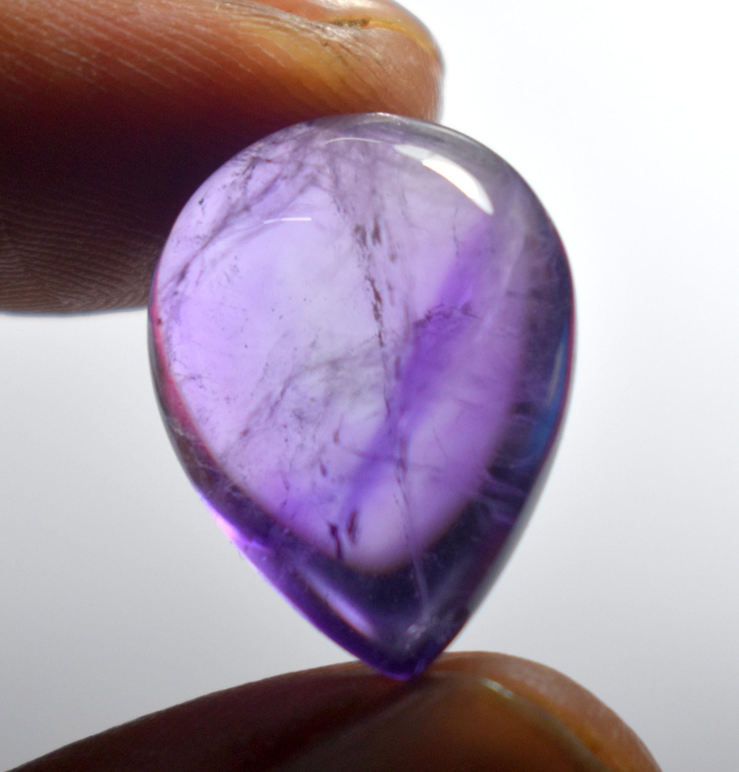 Amethyst, Pear Smoothies Cabochon Loose Gemstone, 17.40 Carat, Size-18x21x8mm,