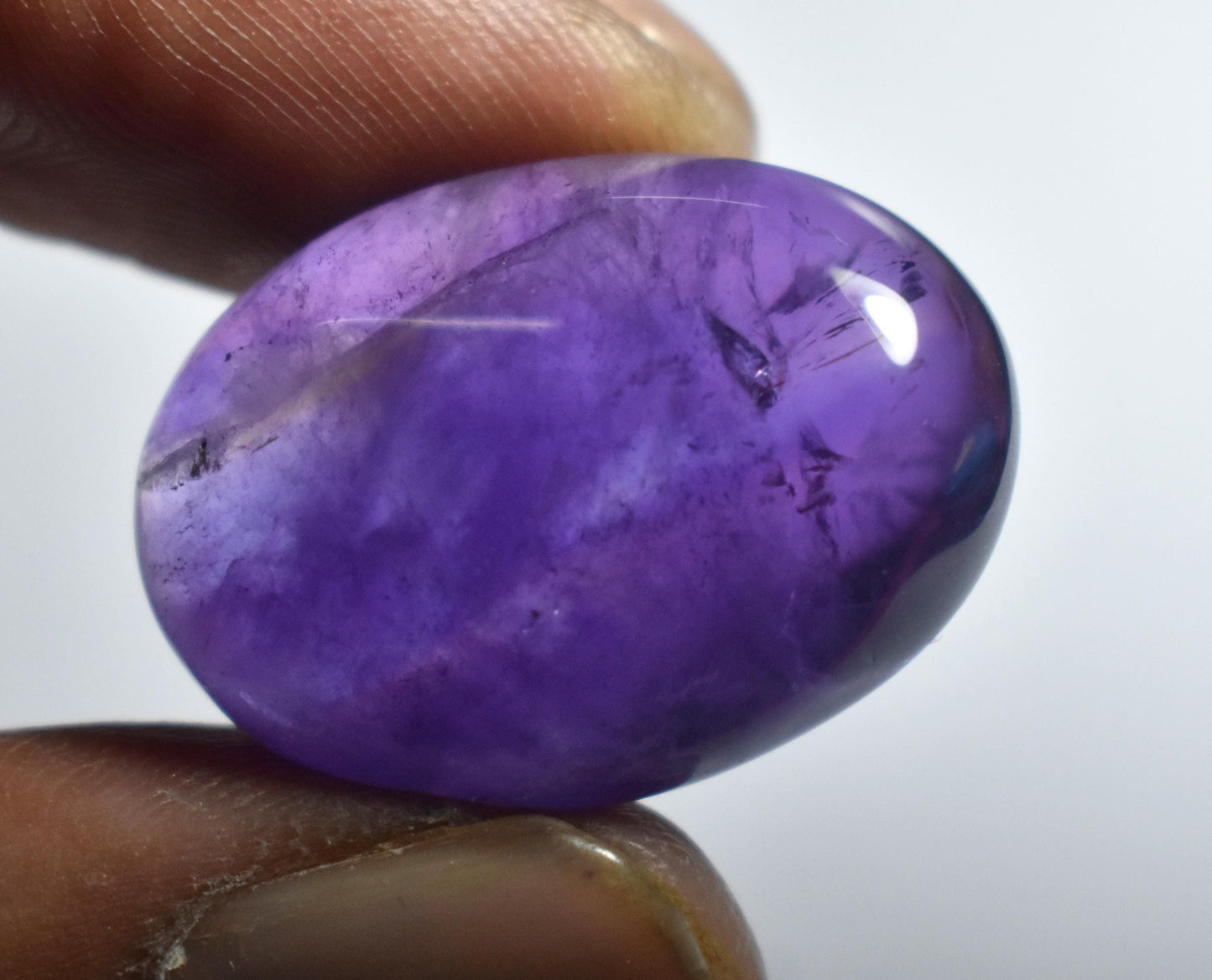 Amethyst, Oval Smoothies Cabochon Loose Gemstone, 35.00 Carat, Size-19x26x10mm,