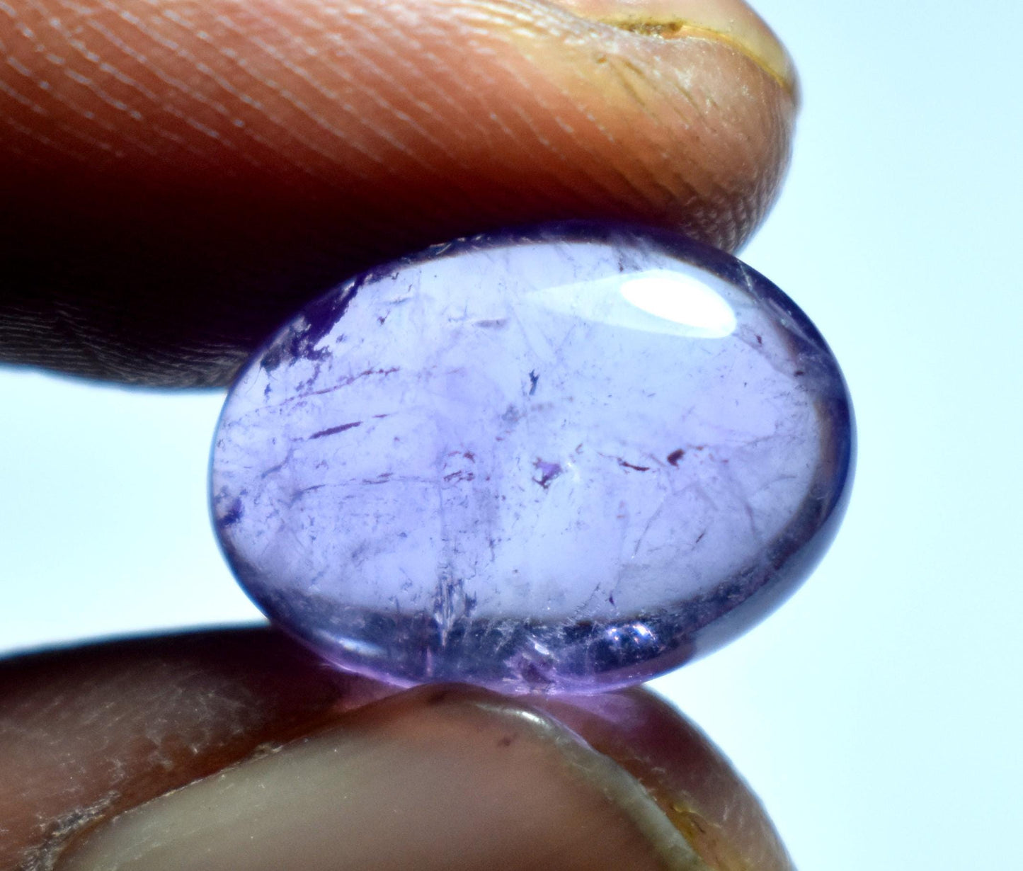 Amethyst, Oval Smoothies Cabochon Loose Gemstone, 6.50 Carat, Size-11x15.5x6mm,