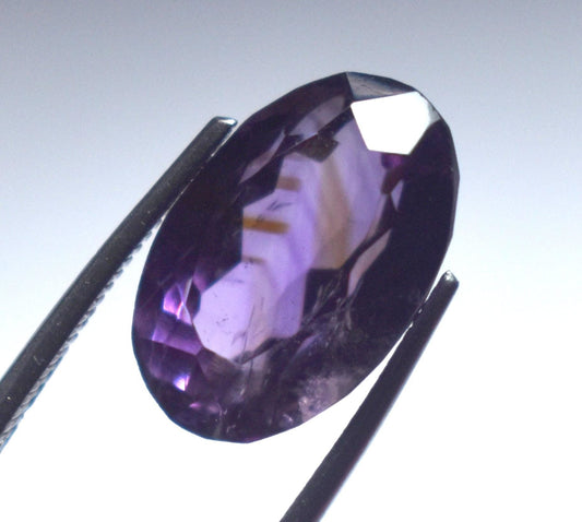 Amethyst, 100% Natural Purple Amethyst, Oval Faceted Loose Gemstone, 8.70 Carat, Size-10x15x2mm, For Jewelry Making,