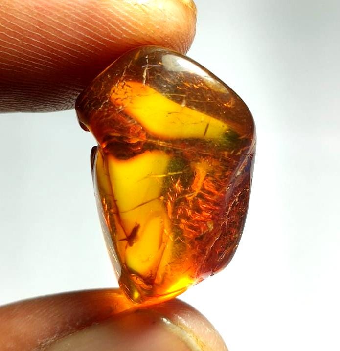 Amber, Natural Baltic Amber, Welo Polish Rough Amber Gemstone, 11.00 Carat, Size-24x15x12mm, For Home Decor,