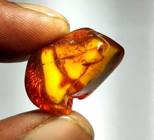 Amber, Natural Baltic Amber, Welo Polish Rough Amber Gemstone, 11.00 Carat, Size-24x15x12mm, For Home Decor,