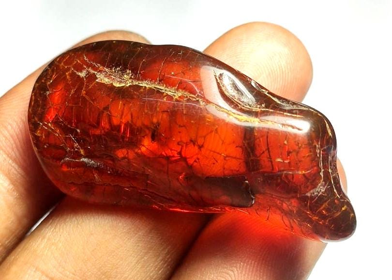 Natural Baltic Amber, Welo Polish Rough Amber Gemstone, 30.00 Carat, Size-41x22x12mm, For Home Decor,