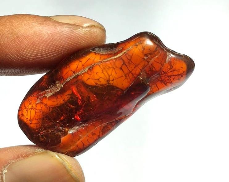 Natural Baltic Amber, Welo Polish Rough Amber Gemstone, 30.00 Carat, Size-41x22x12mm, For Home Decor,