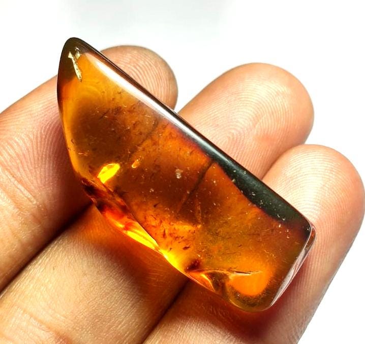 100% Natural Baltic Amber, Welo Polish Rough Amber Gemstone, 21.00 Carat, Size-37x14x12mm, For Home Decor,