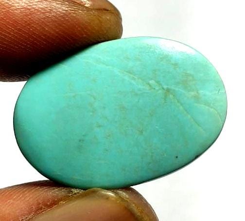 Turquoise, 100% Natural Arizona Turquoise, Oval Smoothies Cabochon Loose Gemstone, 27.25 Carat, Size-18.5x26x6.5mm, For Jewelry Making