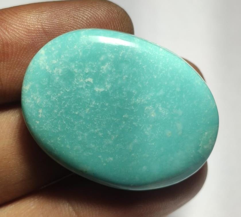 Natural Arizona Turquoise, Oval Smoothies Cabochon Loose Gemstone, 65.50 Carat, Size-26x35x9mm,