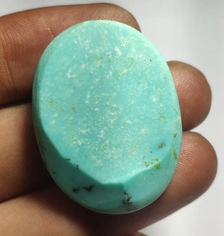 Natural Arizona Turquoise, Oval Smoothies Cabochon Loose Gemstone, 65.50 Carat, Size-26x35x9mm,