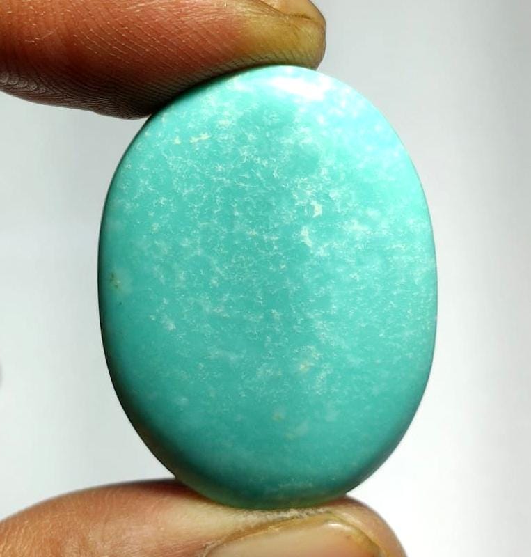 Natural Arizona Turquoise, Oval Smoothies Cabochon Loose Gemstone, 65.50 Carat, Size-26x35x9mm,