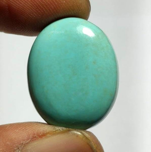 Turquoise, 100% Natural Arizona Turquoise, Oval Smoothies Cabochon Loose Gemstone, 20.10 Carat, Size-19.5x23.5x6mm, For Jewelry Making,