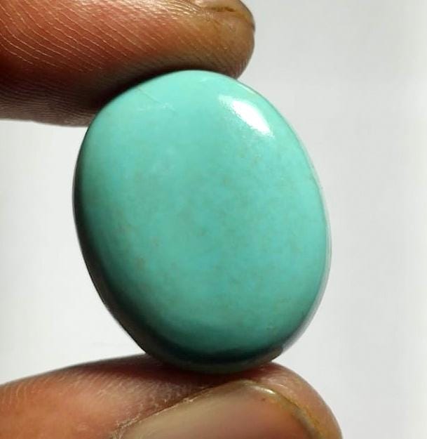 Turquoise, 100% Natural Arizona Turquoise, Oval Smoothies Cabochon Loose Gemstone, 20.10 Carat, Size-19.5x23.5x6mm, For Jewelry Making,