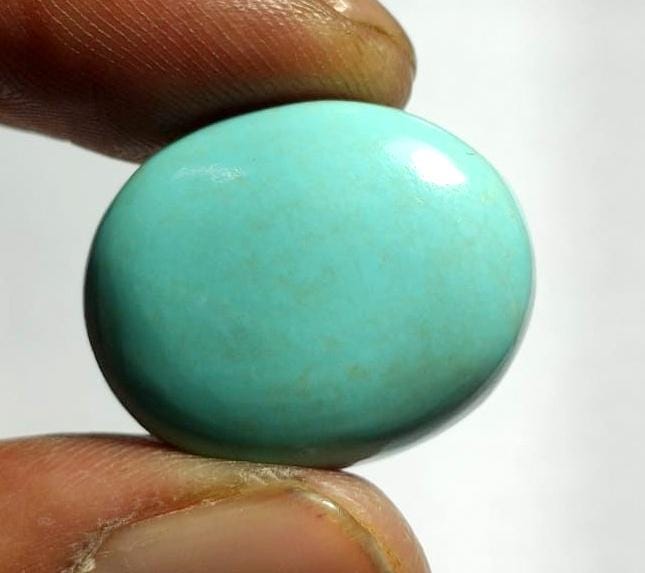 Turquoise, 100% Natural Arizona Turquoise, Oval Smoothies Cabochon Loose Gemstone, 20.10 Carat, Size-19.5x23.5x6mm, For Jewelry Making,