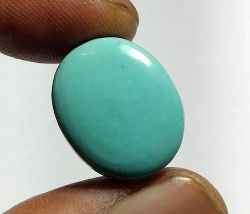 100% Natural Arizona Turquoise, Oval Smoothies Cabochon Loose Gemstone, 21.40 Carat, Size-16x19.5x8.5mm, For Jewelry Making,