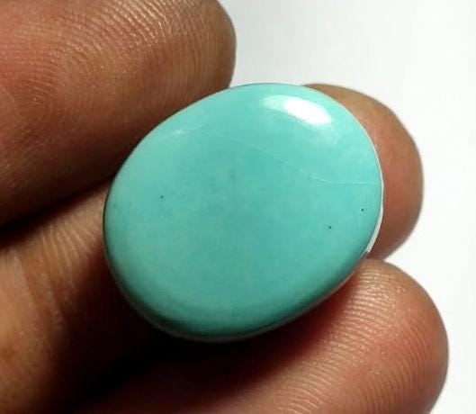 100% Natural Arizona Turquoise, Oval Smoothies Cabochon Loose Gemstone, 21.40 Carat, Size-16x19.5x8.5mm, For Jewelry Making,