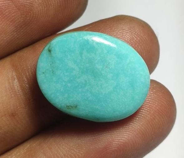 100% Natural Arizona Turquoise, Oval Smoothies Cabochon Loose Gemstone, 20.10 Carat, Size-16x21x6.5mm, For Jewelry Making,