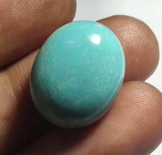 Top Grade & 100% Natural Arizona Turquoise, Oval Smoothies Cabochon Loose Gemstone, 19.65 Carat, Size-16x19.5x10.5mm, For Jewelry Making,