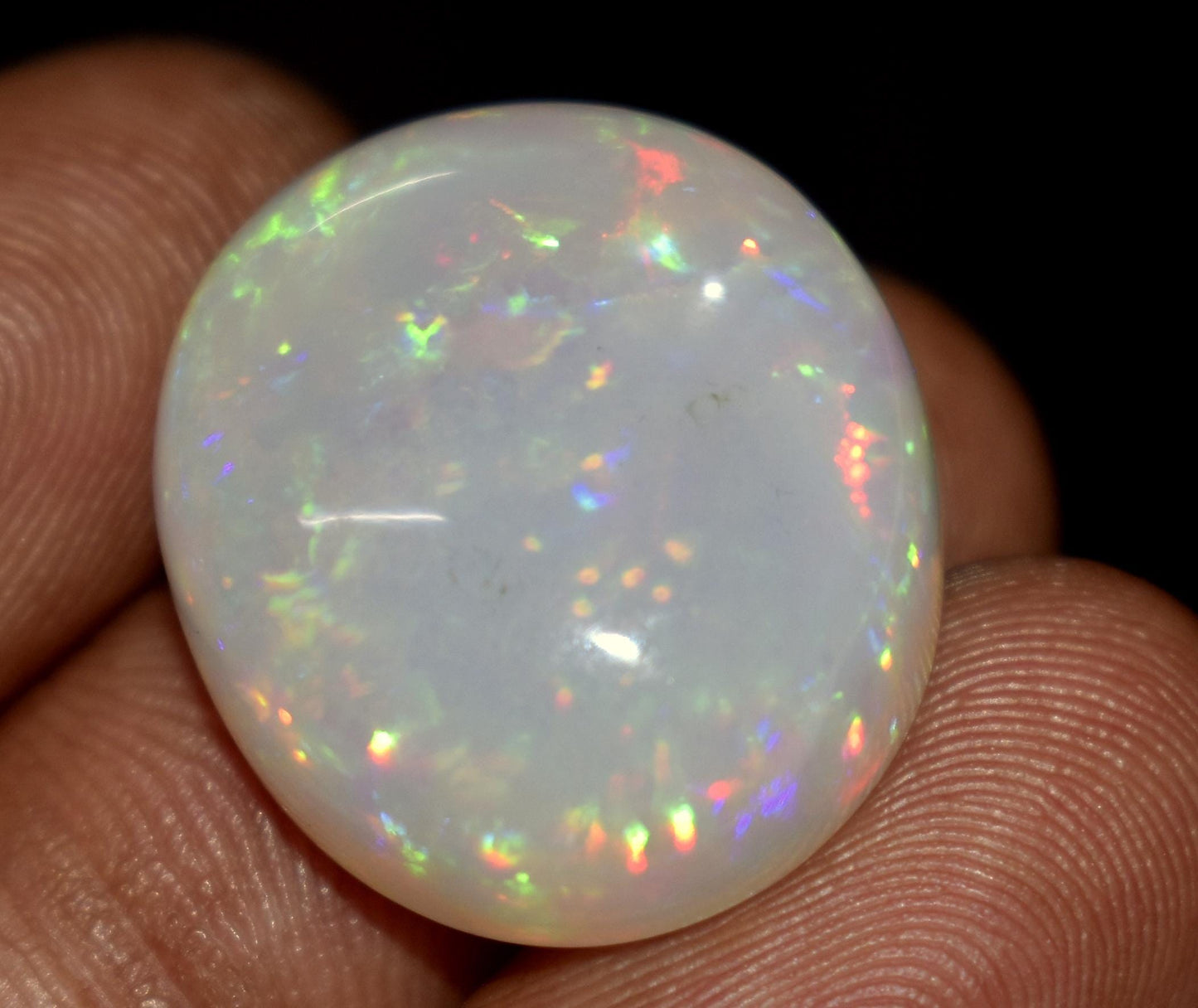 Natural Ethiopian Opal, Oval Welo Fire Cabochon Loose Gemstone, 25.10 Carat, Size-18.5x22x9.5mm,