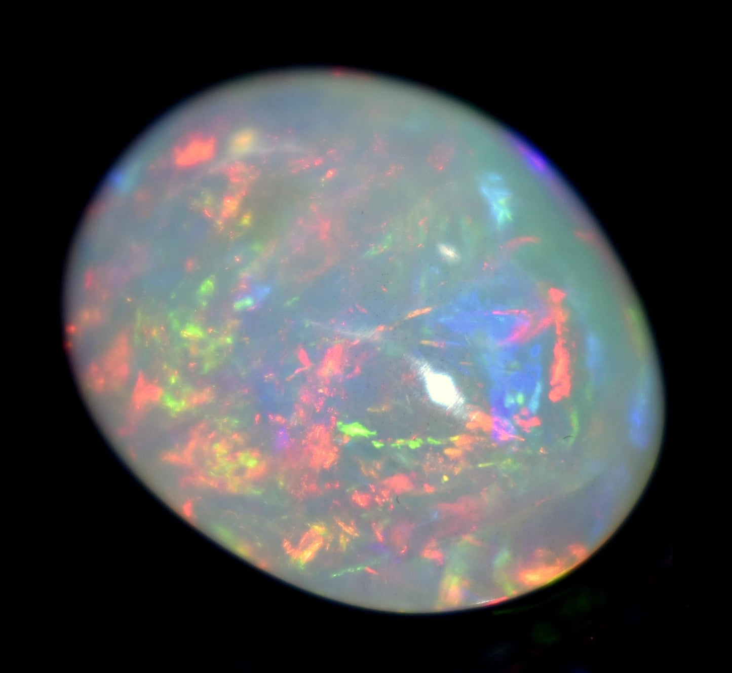 Opal, 100% Natural Ethiopian Opal, Oval Welo Fire Cabochon Loose Gemstone, 16.00 Carat, Size-21x16x9mm, Multi Fire Opal, For Jewelry