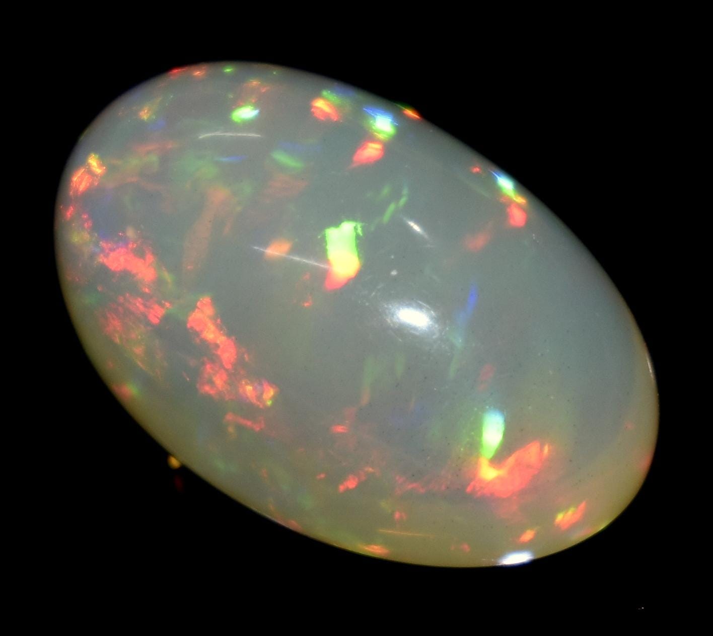 Natural Ethiopian Opal, Oval Welo Fire Cabochon Loose Gemstone, 10.85 Carat, Size-12x20x8.5mm,