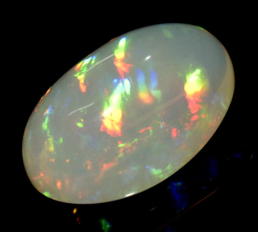 Natural Ethiopian Opal, Oval Welo Fire Cabochon Loose Gemstone, 10.85 Carat, Size-12x20x8.5mm,