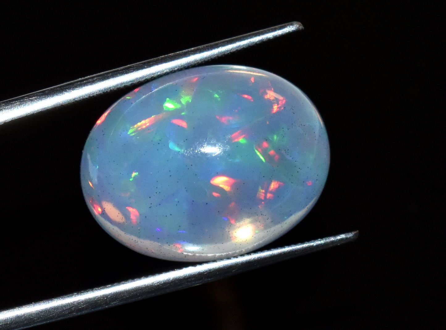 100% Natural Ethiopian Opal, Oval Welo Fire Cabochon Loose Gemstone, 12.05 Carat, Size-12.5x16x10mm, Multi Fire Opal, For Jewelry