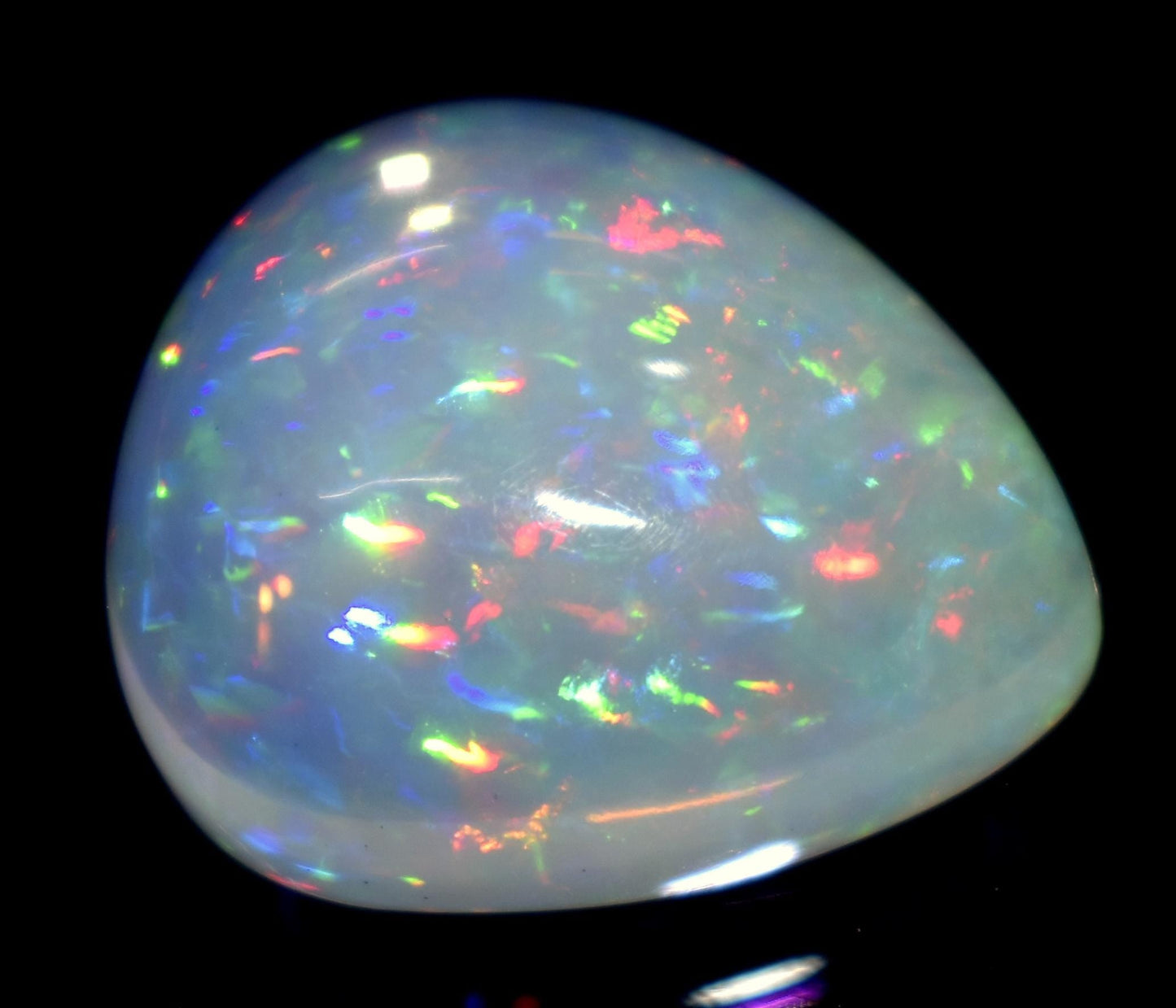 Opal, 100% Natural Ethiopian Opal, Pear Welo Fire Cabochon Loose Gemstone, 16.55 Carat, Size-16x21x9mm, Multi Fire Opal, For Jewelry