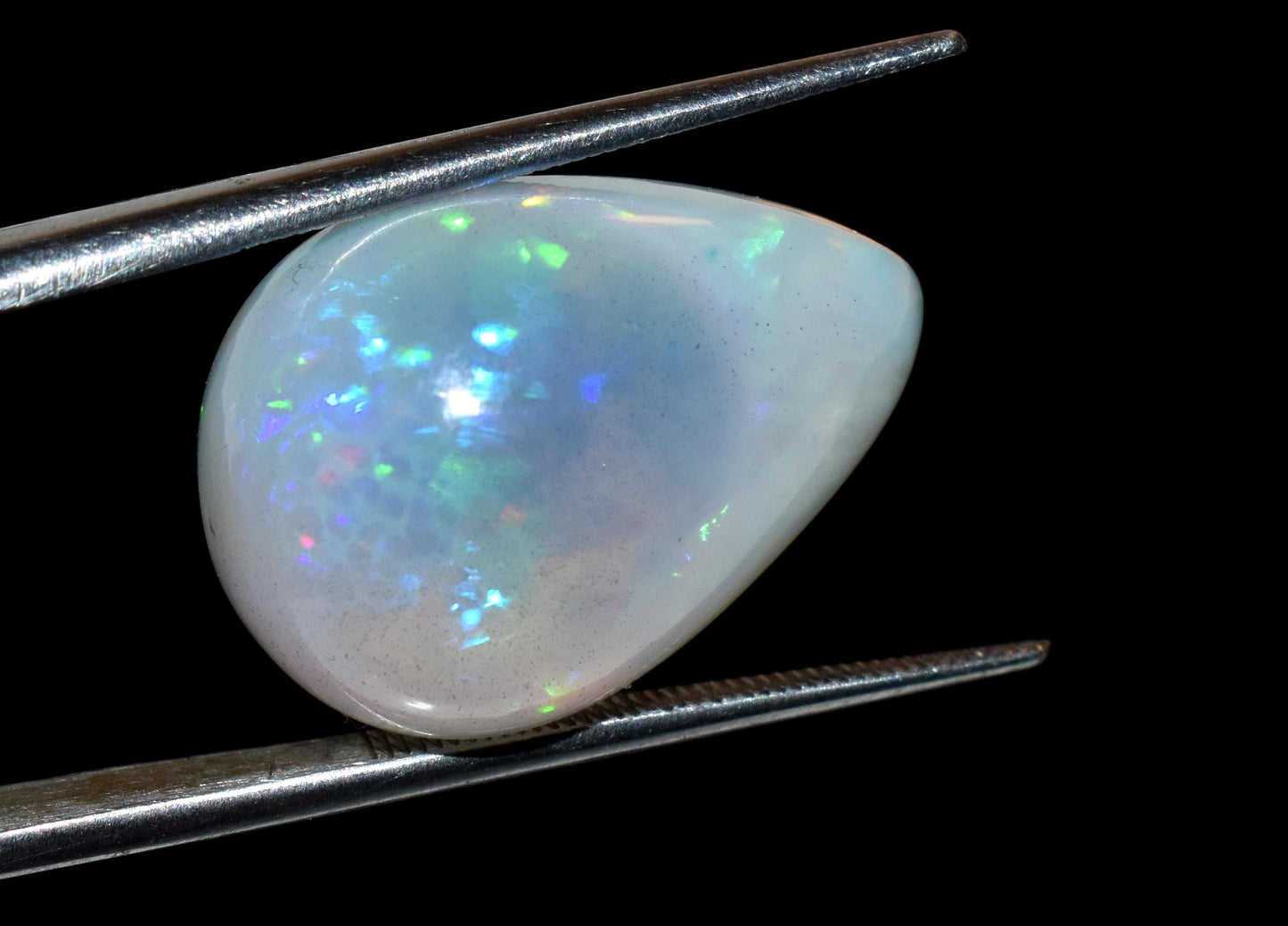 100% Natural Ethiopian Opal, Pear Welo Fire Cabochon Loose Gemstone, 14.85 Carat, Size-14.5x20x9.5mm, Multi Fire Opal, For Jewelry