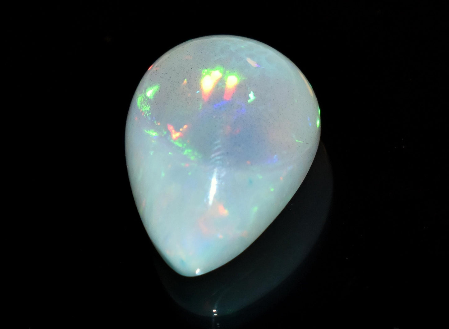 100% Natural Ethiopian Opal, Pear Welo Fire Cabochon Loose Gemstone, 14.85 Carat, Size-14.5x20x9.5mm, Multi Fire Opal, For Jewelry