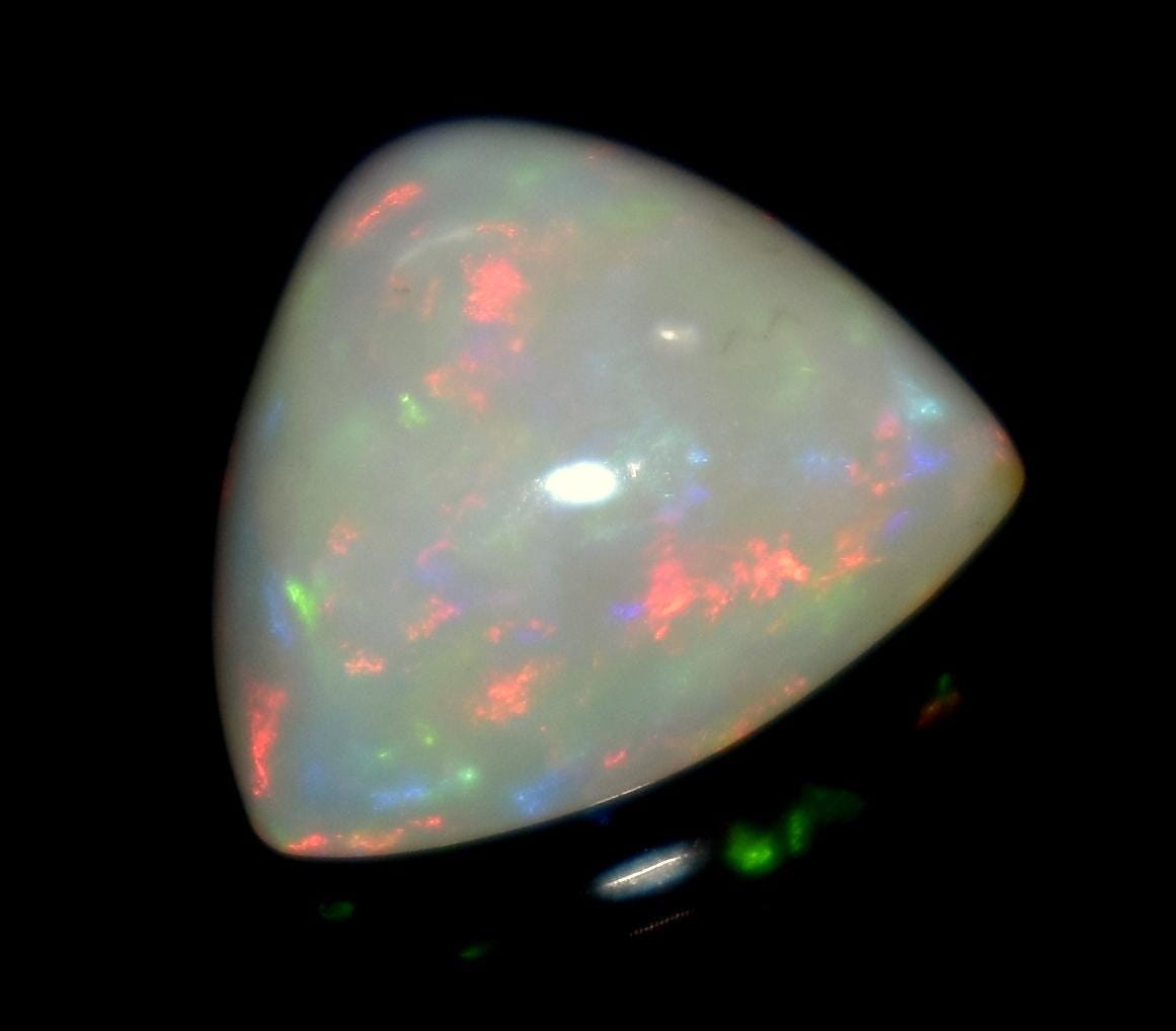 Ethiopian Opal, Trillion Welo Fire Cabochon Loose Gemstone, 2.35 Carat, Size-10x10x4.5mm,