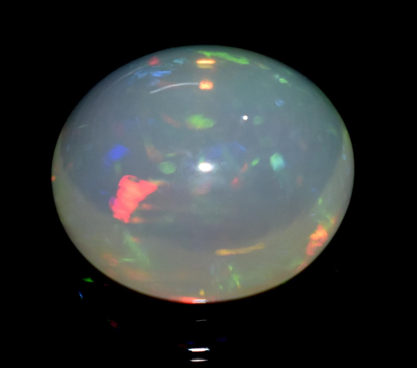 Opal, 100% Natural Ethiopian Opal, Round Welo Fire Cabochon Loose Gemstone, 10.55 Carat, Size-16x16x8mm, For Jewelry Making,