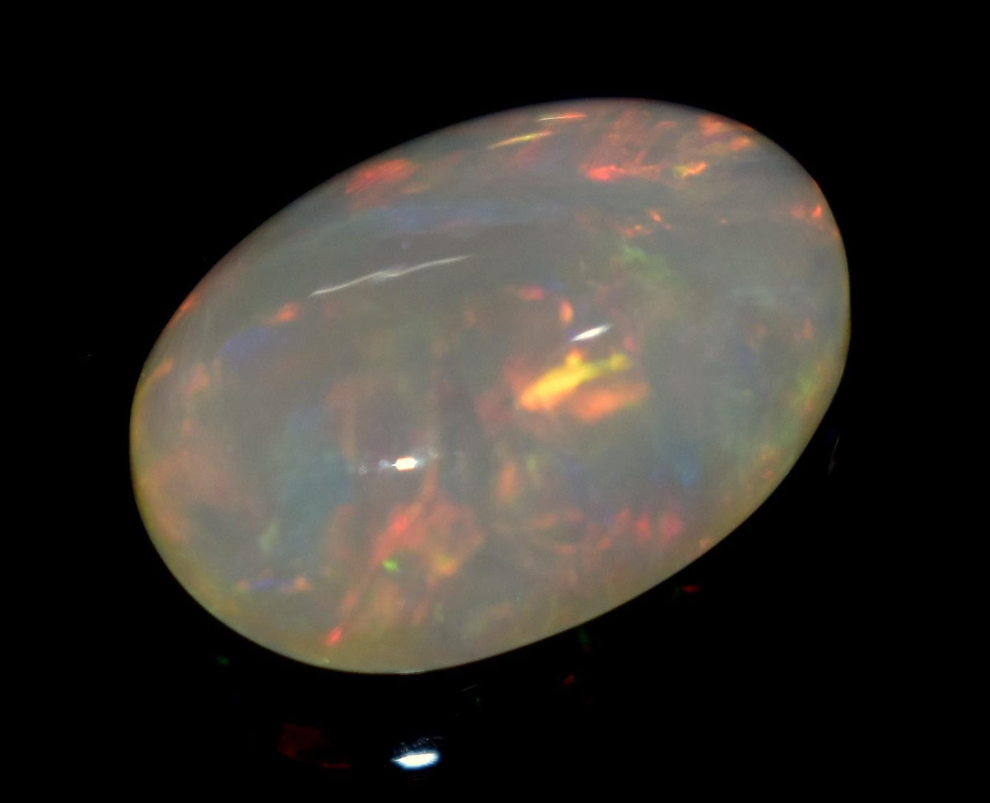 Opal, 100% Natural Ethiopian Opal, Oval Welo Fire Cabochon Loose Gemstone, 5.50 Carat, Size-16x11x5mm, For Jewelry Making,