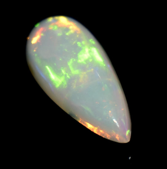 Opal, 100% Natural Ethiopian Opal, Pear Welo Fire Cabochon Loose Gemstone, 3.10 Carat, Size-18x8x5mm, For Jewelry Making,