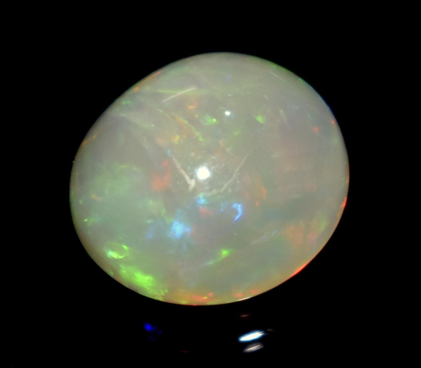 Opal, 100% Natural Ethiopian Opal, Round Welo Fire Cabochon Loose Gemstone, 7.20 Carat, Size-14x14x7.5mm, For Jewelry Making,