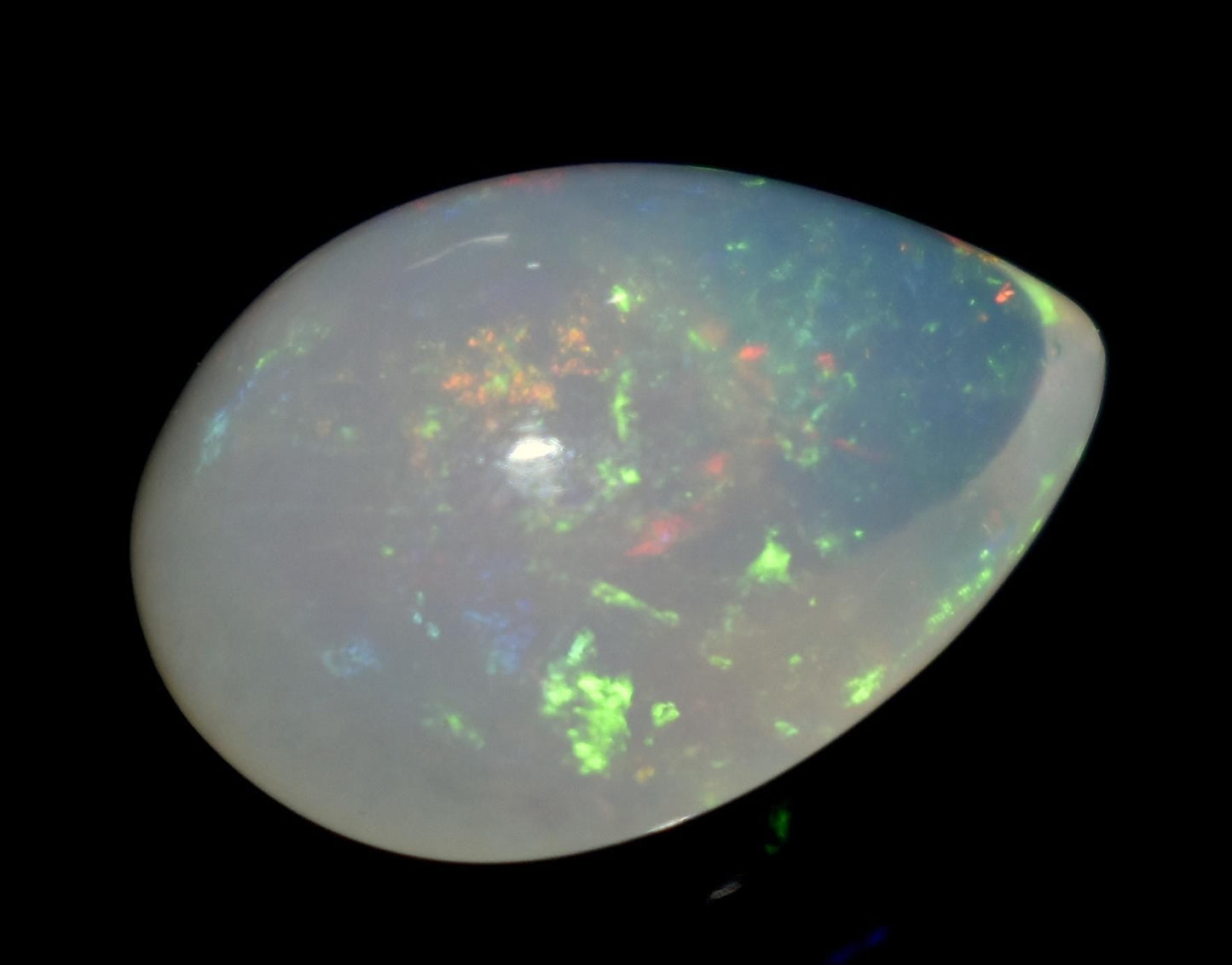 Opal, 100% Natural Ethiopian Opal, Pear Welo Fire Cabochon Loose Gemstone, 6.40 Carat, Size-16.5x12x8mm, For Jewelry Making,