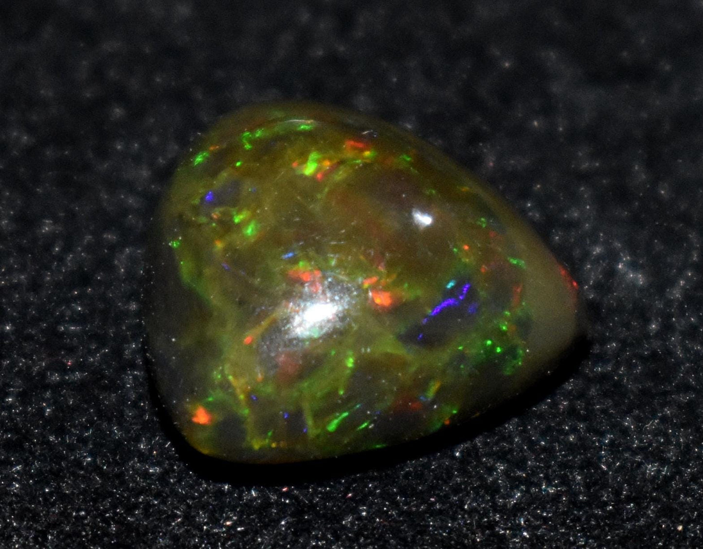 AAA++ Natural Black Opal, Ethiopian Welo Black Opal, Trillion Cabochon Loose Gemstone, 7.50 Carat, Size-15x14.5x8.5mm, For Jewelry Making